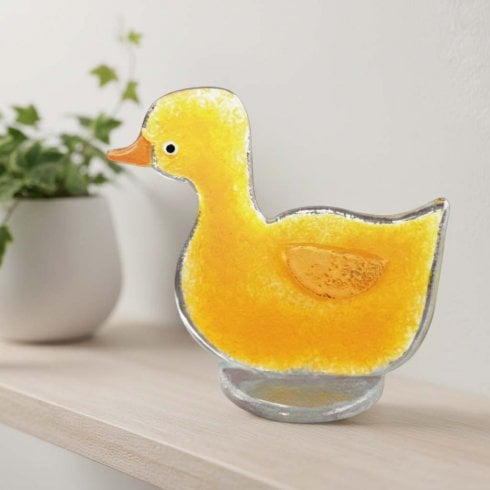 Nobile Glassware 11cm Glass Yellow Duckling Ornament 
