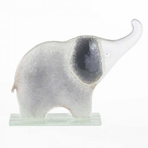 Nobile Glassware 15cm Grey Elephant Glass Ornament