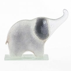 15cm Grey Elephant Glass Ornament