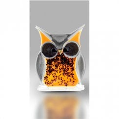 16cm Brown Glass Owl Ornament
