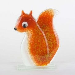 16cm Red Squirrel Glass Ornament