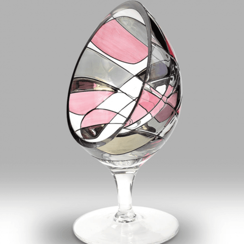 Nobile Glassware 21cm Rose Mosaic Glass Candle Holder