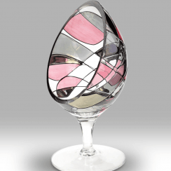 21cm Rose Mosaic Glass Candle Holder