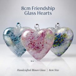 8cm Friendship Glass Hearts