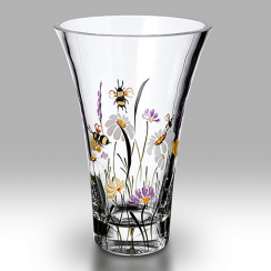 Bees & Blooms 19cm Flared Glass Vase