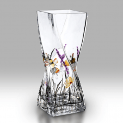 Bees & Blooms 20cm Twist Glass Vase