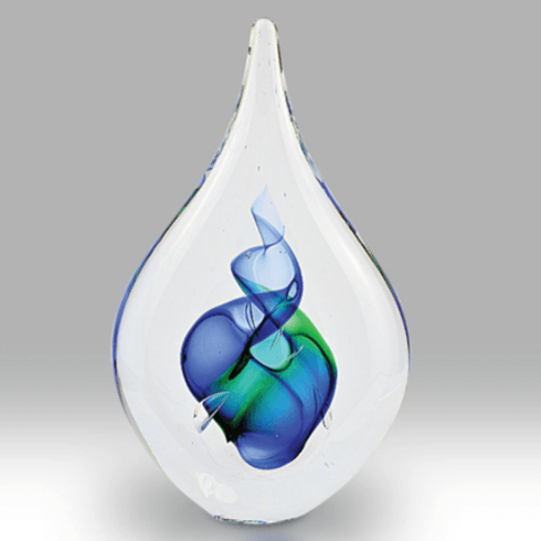 Nobile Glassware Blue Green Crystal Paperweight