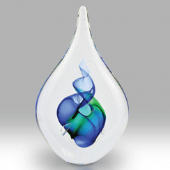 Blue Green Crystal Paperweight