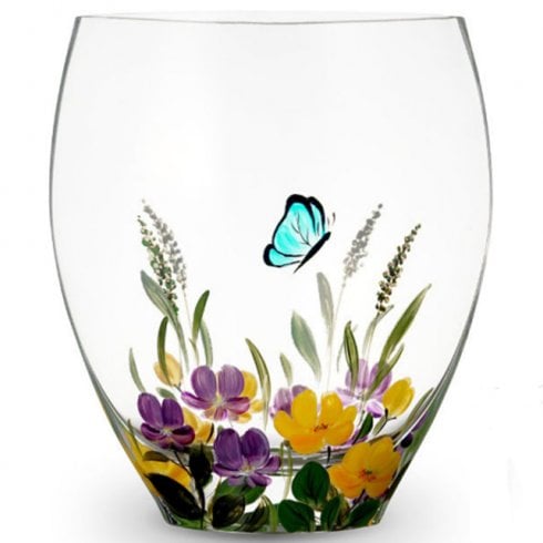 Nobile Glassware Dancing Butterfly 21cm Curved Vase