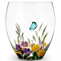 Dancing Butterfly 21cm Curved Vase