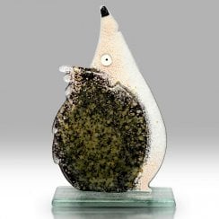 Dark Brown Glass Hedgehog Ornament