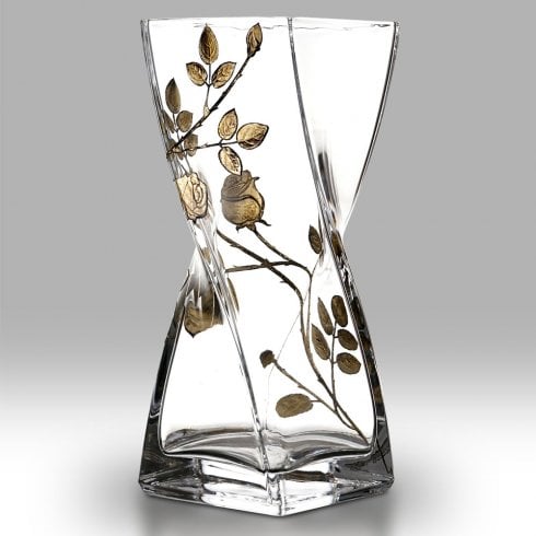 Nobile Glassware Forever Rose Gold 20cm Twist Vase