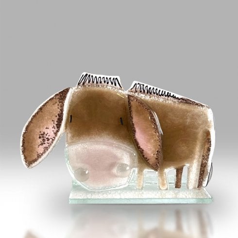 Nobile Glassware Fused Glass Donkey - Brown