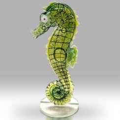 Nobile Glassware Fused Glass Green Seahorse