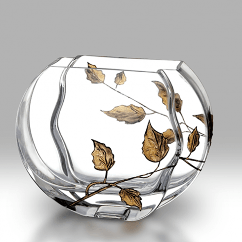 Nobile Glassware Gold Leaf 16cm Circle Vase