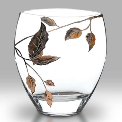 Nobile Glassware Gold Leaf 21cm Curved Vase