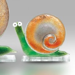 Gold Small Fused Glass Snail