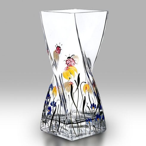 Nobile Glassware Ladybird Garden 20cm Twist Glass Vase