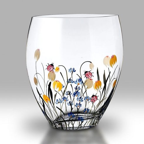 Nobile Glassware Ladybird Garden 21cm Curved Glass Vase