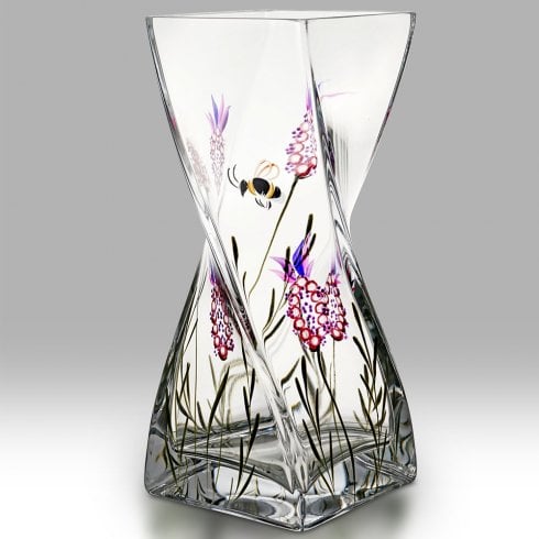 Nobile Glassware Lavender Bee 20cm Twist Vase