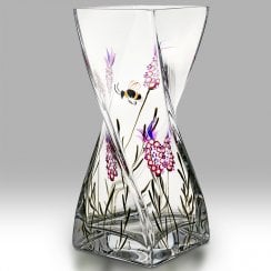 Lavender Bee 20cm Twist Vase