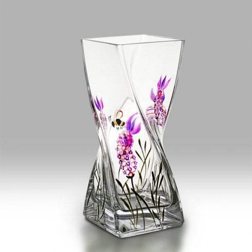 Nobile Glassware Lavender Bee 25cm Twist Vase