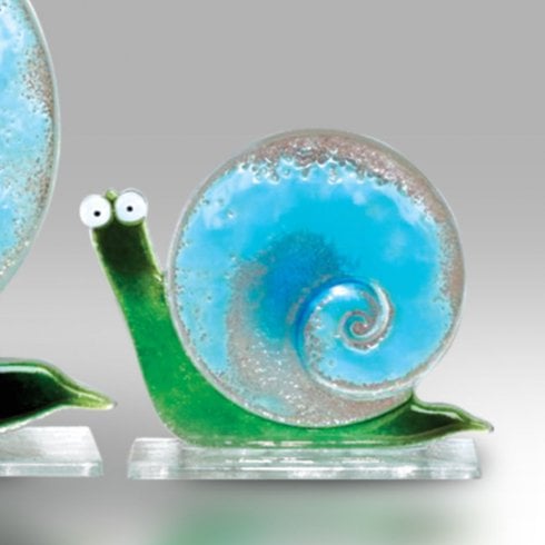 Nobile Glassware Ocean Blue Small Fused Glass Snail