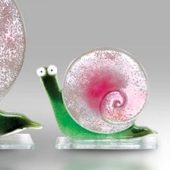 Pink Small Fused Glass Snail