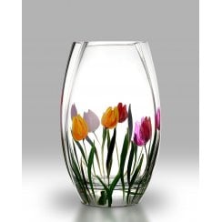 Nobile Glassware Rainbow Tulips 20cm Round Vase