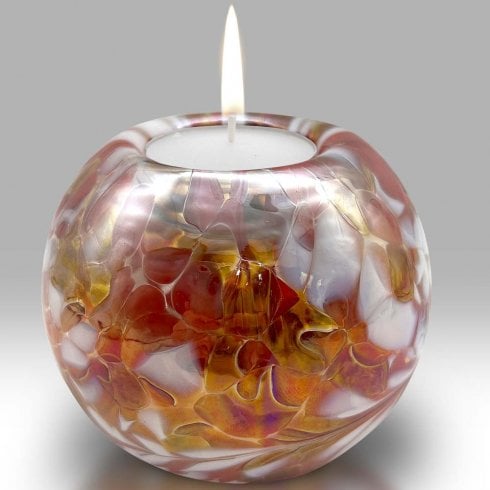 Nobile Glassware Red/White Friendship Lustre Votive Tea Light Holder