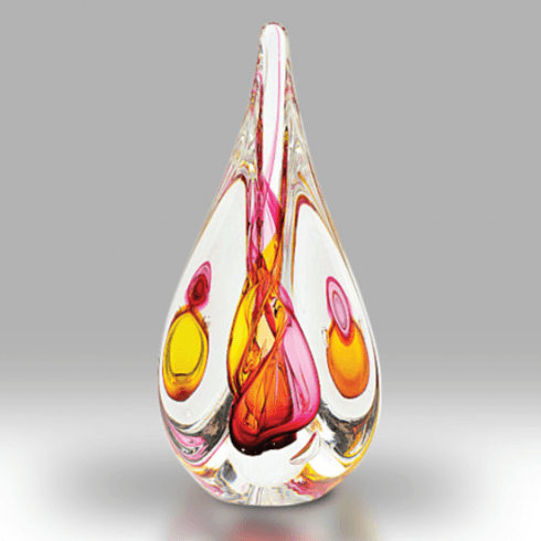 Nobile Glassware Ruby Gold Trio Crystal Paperweight