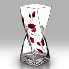 Ruby Leaf 25cm Twist Vase