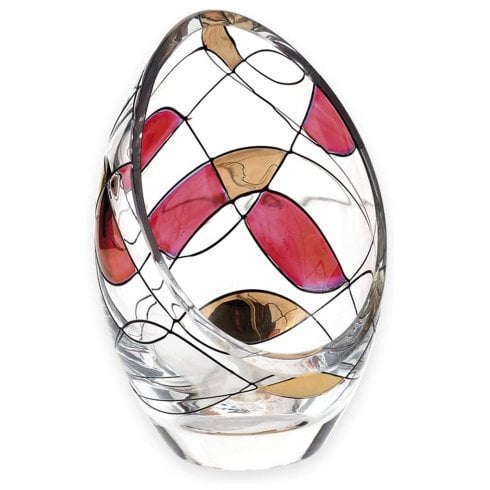 Nobile Glassware Ruby Mosaic Candle Holder 12cm