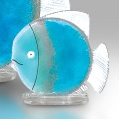 Small Blue Glass Fish Ornament