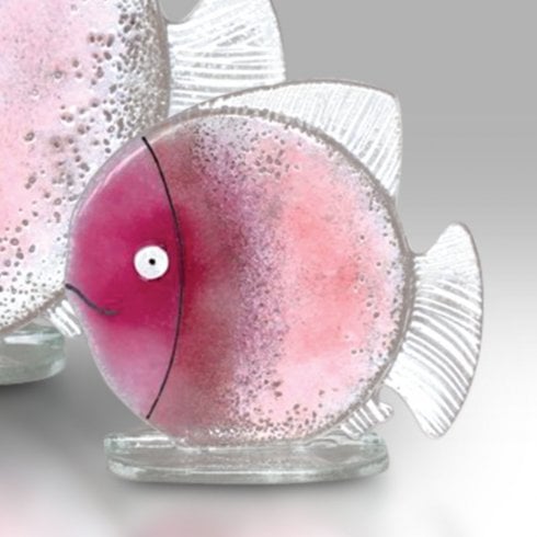 Nobile Glassware Small Pink Purple Glass Fish Ornament