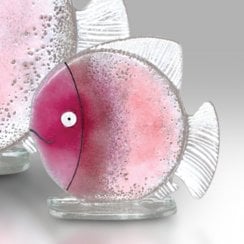 Small Pink Purple Glass Fish Ornament