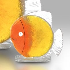 Small Sunrise Glass Fish Ornament
