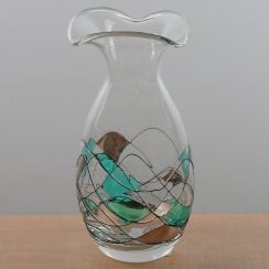 Teal 23cm Mosaic Posy Vase