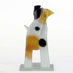 Terrier Patch Glass Dog Ornament