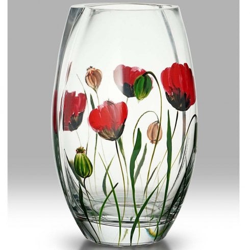 Nobile Glassware Wild Poppy 20cm Round Vase