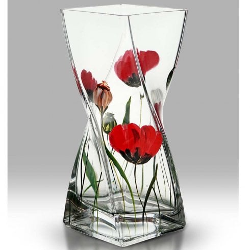 Nobile Glassware Wild Poppy 25cm Twist Vase