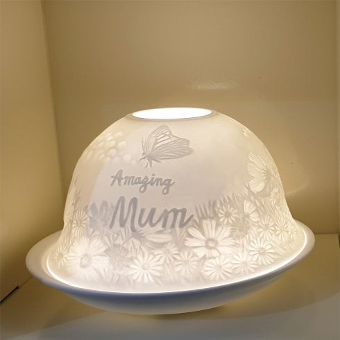 Nordic Lights Amazing Mum Tealight Candle Shade & Tray