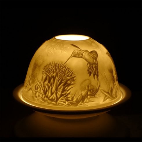 Nordic Lights Candle Shade & Plate - Hummingbird