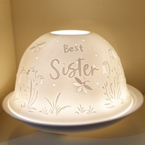 Nordic Lights Candle Shade & Plate - Special Sister