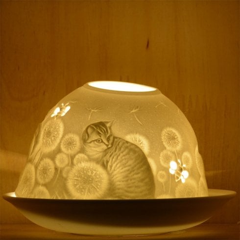 Nordic Lights Candle Shade & Plate - Stencil Kitten