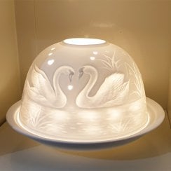 Candle Shade & Plate - Swans