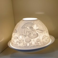 Fairy On Mushroom Tealight Candle Shade & Tray