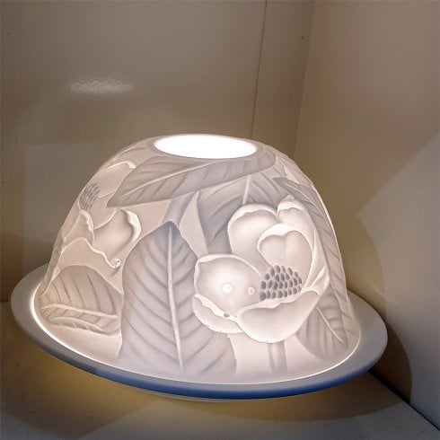 Nordic Lights Flowers Tealight Candle Shade & Tray 