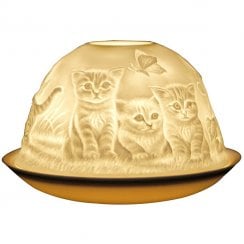 Kittens & Butterflies Tealight Candle Shade & Tray