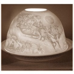 Santa And Deer Tealight Holder Shade & Plate